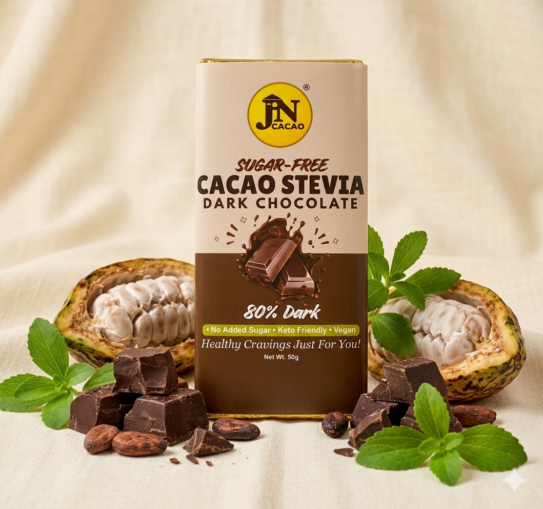 JN Cacao Stevia Dark Chocolate — 50g